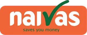 Naivas logo, with the line “saves you money”.