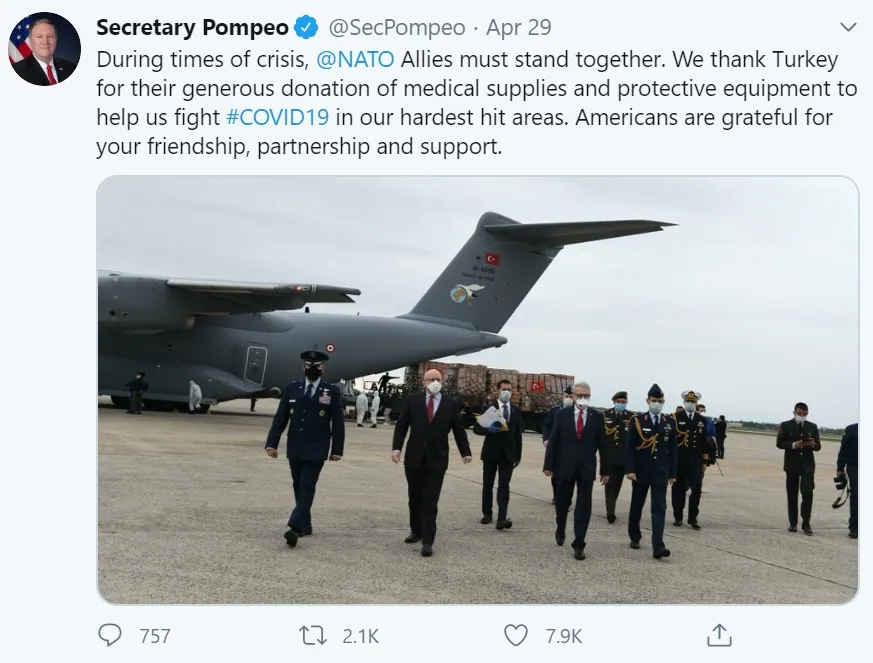 Turkey Medical Aid to USA