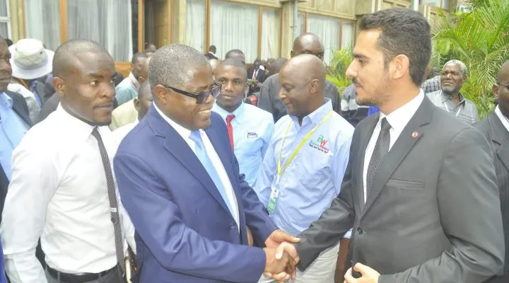 Our Managing Director Mr. Burak Unal with Zambian Minister of Commerce, Trade and Industry Mr. Chris B. Yaluma in Lusaka, Zambia.